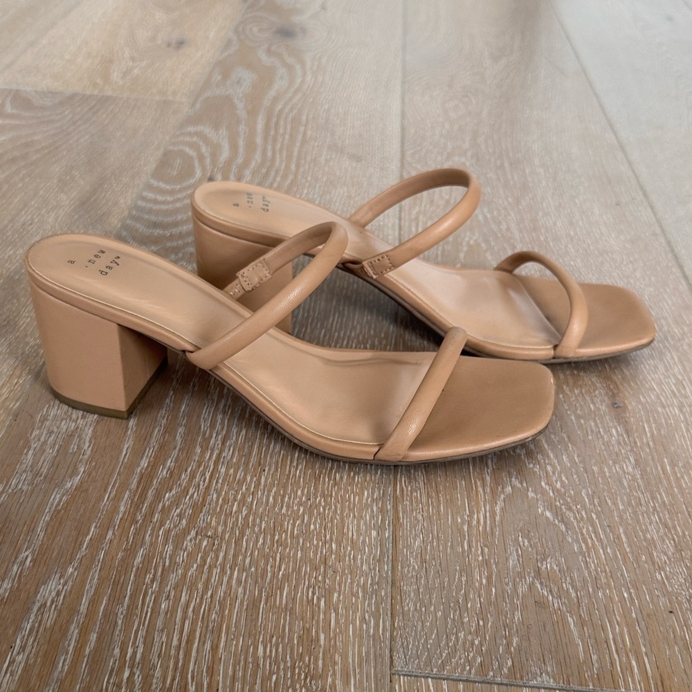 a new day Tan Strappy Block Heel Sandals